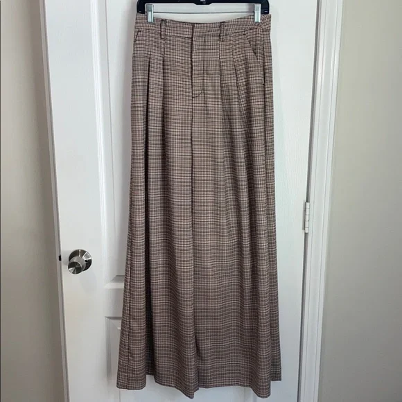 Maeve By Anthropologie The Avery Pleated Wide-Leg Trousers Plaid Edition - Picture 10 of 16